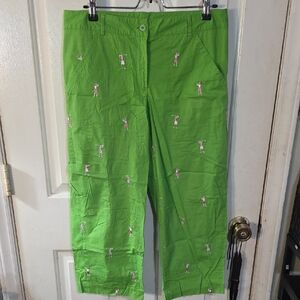 Lilly Pulitzer Green Pants with Golf Print